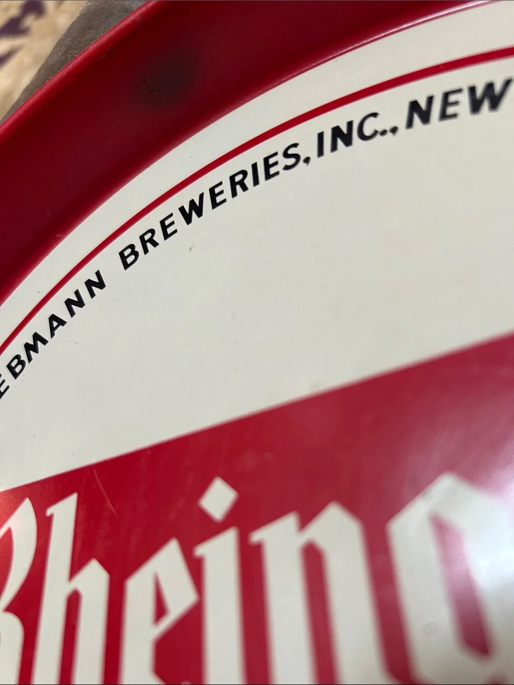 Extra Dry Lager Beer Metal Serving Tray - Red and White